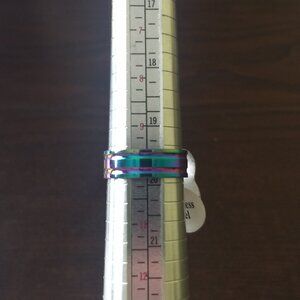 Stainless Steel Double Ribbed Rainbow Ring Size 10 Classic Modern Minimalist